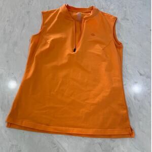 Mofiz Women’s Athletic Sleeveless Top XS  Orange 1/4 Zip Golf Tennis Pickleball